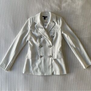 Pinstripe Sparkley Statement Button Blazer
